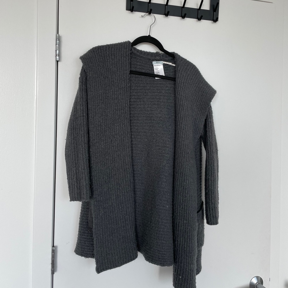 UO KIMICHI BLUE HOODED CARDIGAN